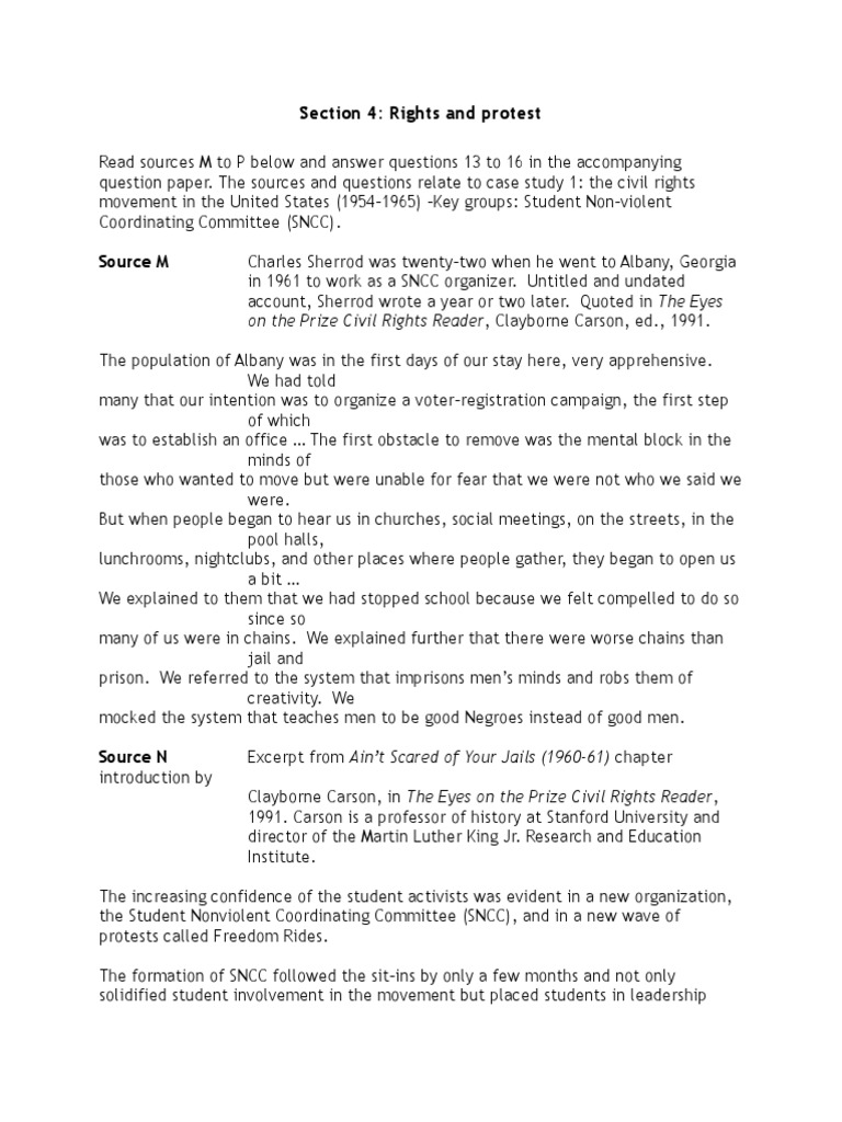 The Civil Rights Movement - Words | Research Paper Example