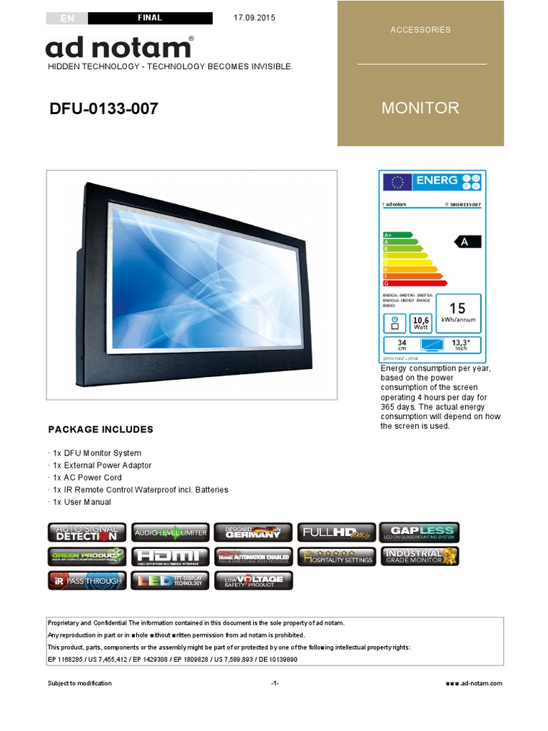 DIN NOTAM Monitoring System Overview | PDF | Hdmi | Computer Monitor