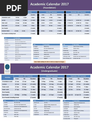 Academic Calendar 2017