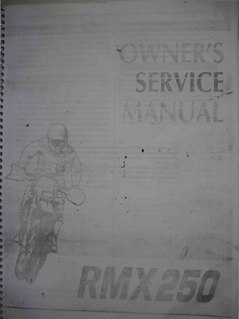 Suzuki RMX 250 Owner's Service Manual | PDF | Carburetor