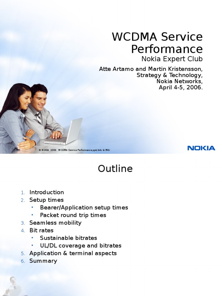 WCDMA Service Performance: Nokia Expert Club | PDF | High Speed Packet ...