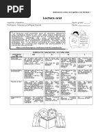 Rúbrica de Lectura  oral  ( Pensamientos Diferentes)