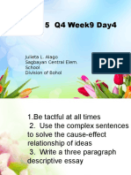English 5 Q4 Week9 Day4: Julieta L. Alago Sagbayan Central Elem. School Division of Bohol