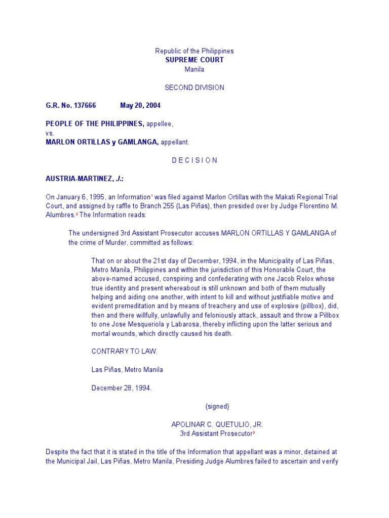 Supreme Court Ruling on Murder Case | PDF | Cross Examination ...