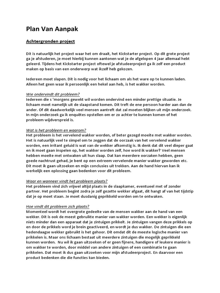Plan Van Aanpak