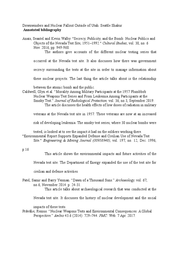 Annotated Bib Downwinders | PDF