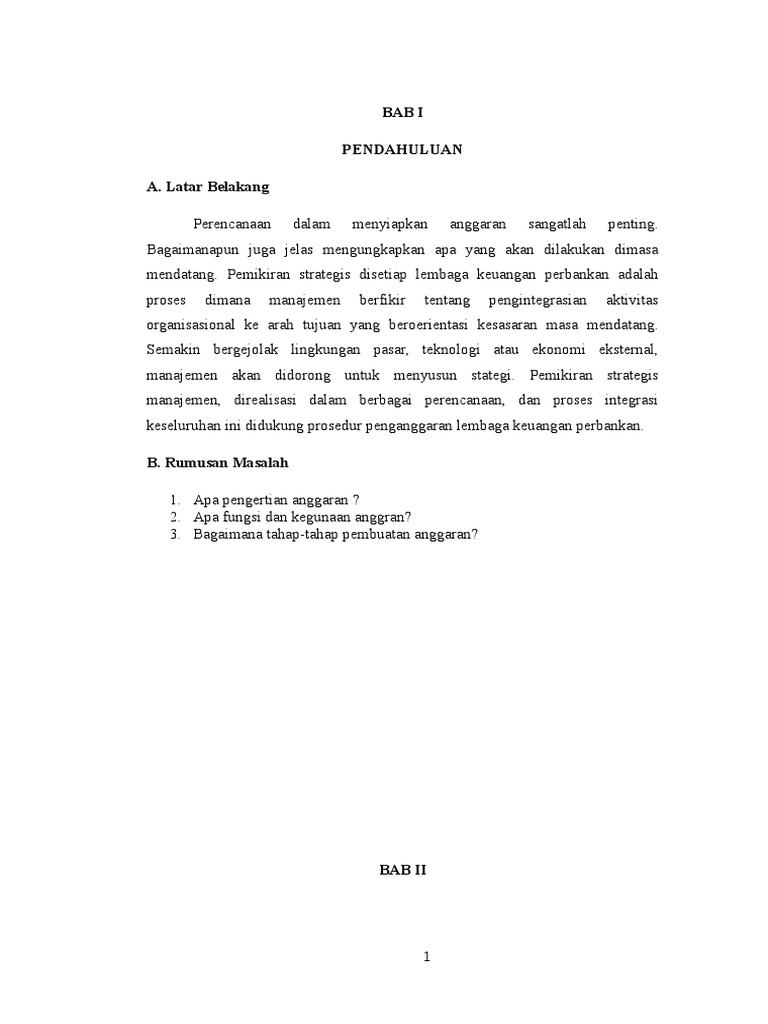 Makalah Penganggaran Bank Syariah