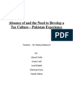 Absence of and The Need To Develop A Tax Culture - Pakistan Experience