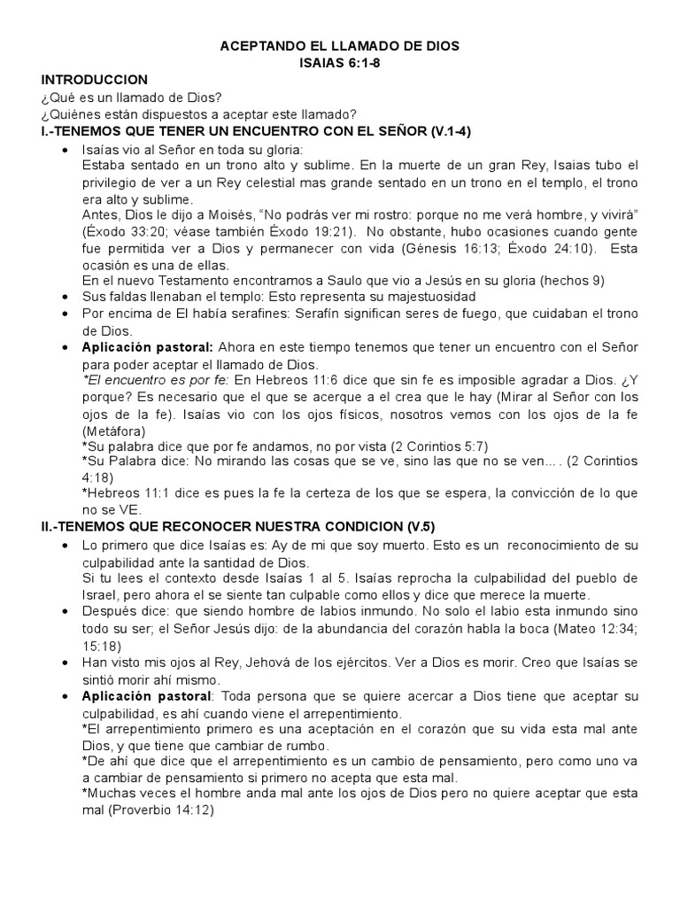 Aceptando el Llamado de Dios | PDF | Cristo (título) | Pecado