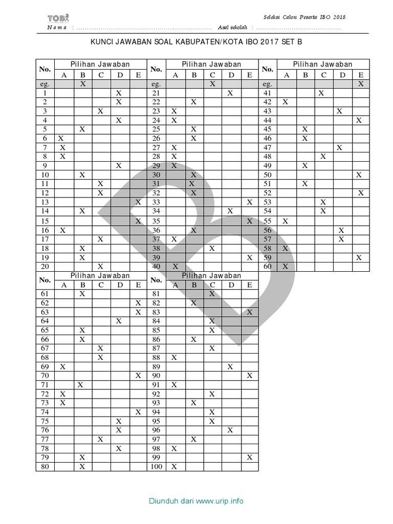 Kunci Jawaban Osk 2017 Biologi Pdf