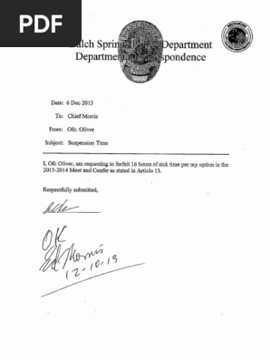 Civil Service File For Roy Oliver | PDF