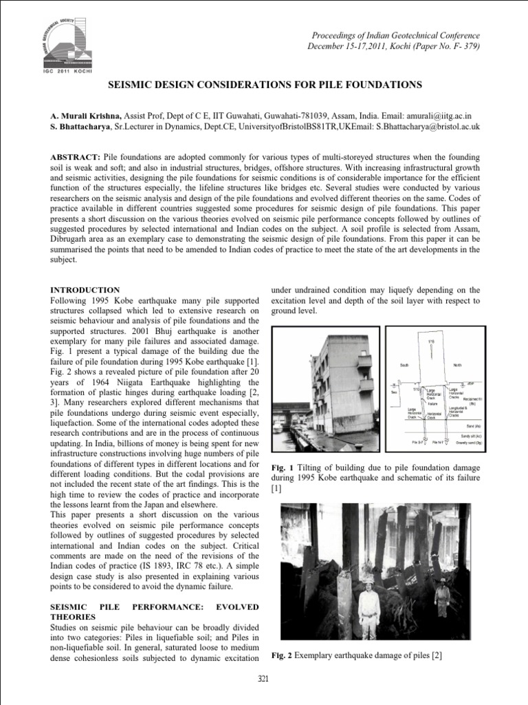 Seismic Design Considerations For Pile Foundation Emgineering | PDF ...