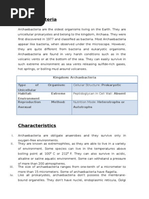 Archaebacteria Nutrition Pdf | Besto Blog