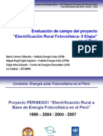 Evaluacion de Campo Del Proyecto Electrificacion Rural
