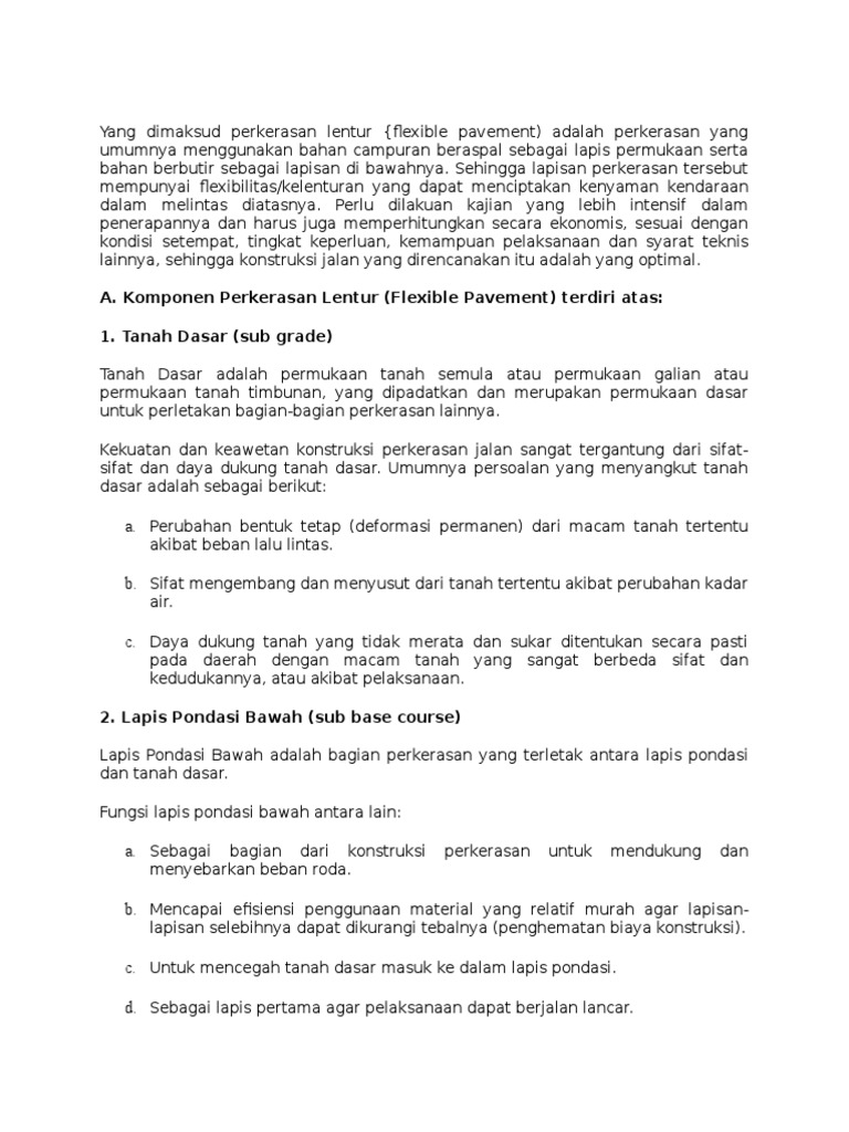 Yang Dimaksud Perkerasan Lentur