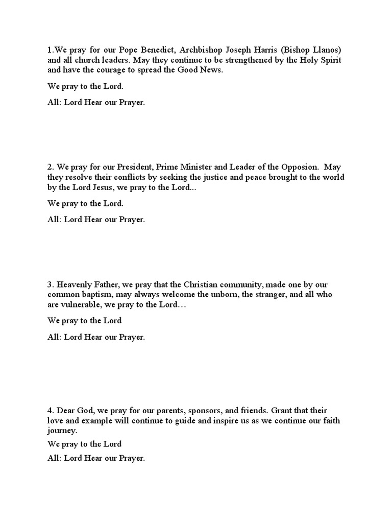 Confirmation (Prayers of The Faithful) PDF