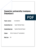 Superior University (Campus Depalpur) : Topic Name: Correlation