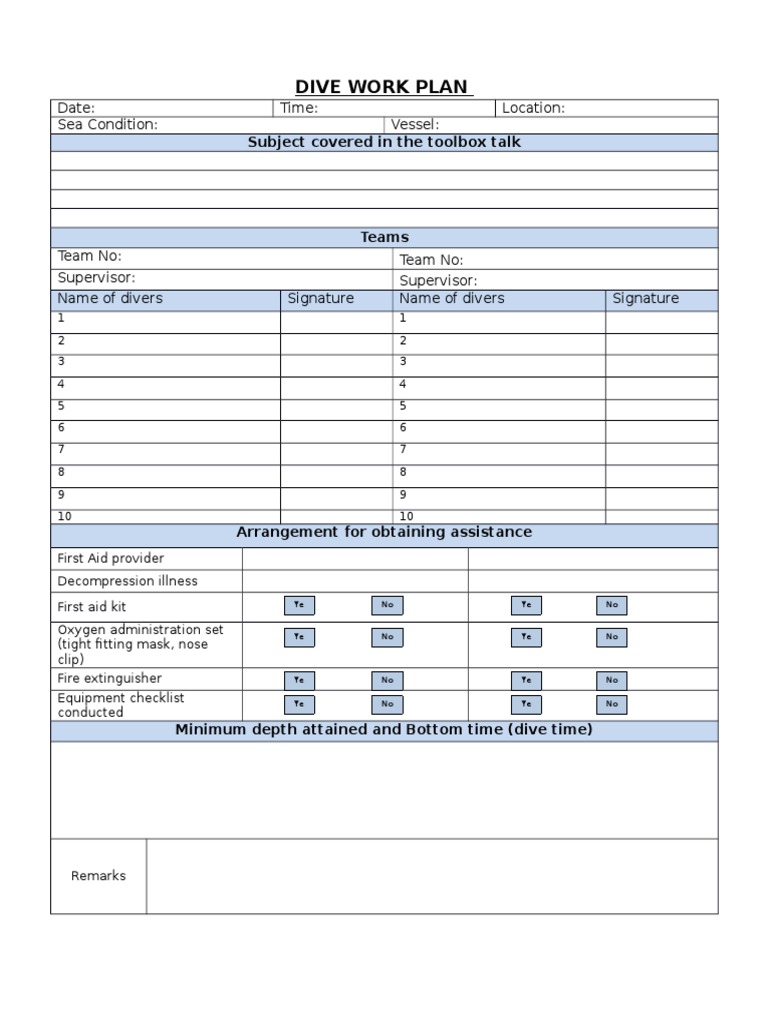 Dive Plan | PDF