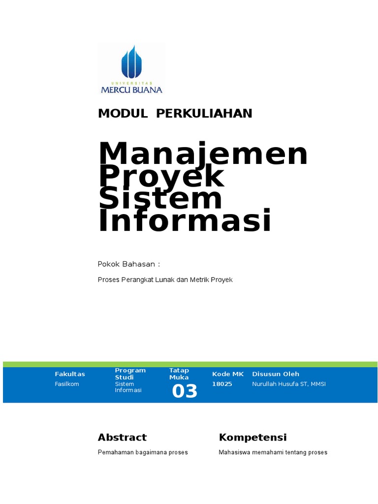 Manajemen Proyek Sistem Informasi | PDF