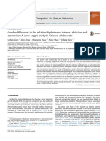 Gender Differences in The Relationship Between Internet Addiction and Depression A Cross Lagged Study in Chinese Adolescents 2016 Computers in Human B