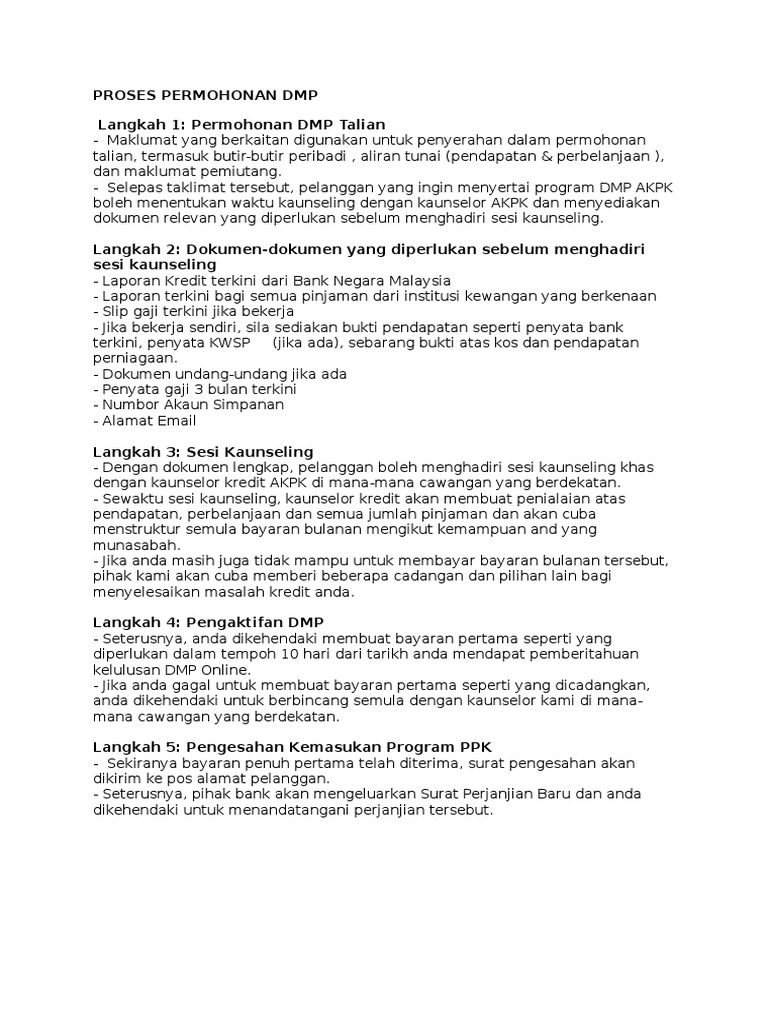 Proses Permohonan Dmp Pdf