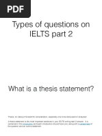 Types of Questions Essay Part 2 IELTS