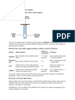 Reaction of Metals With Oxygen