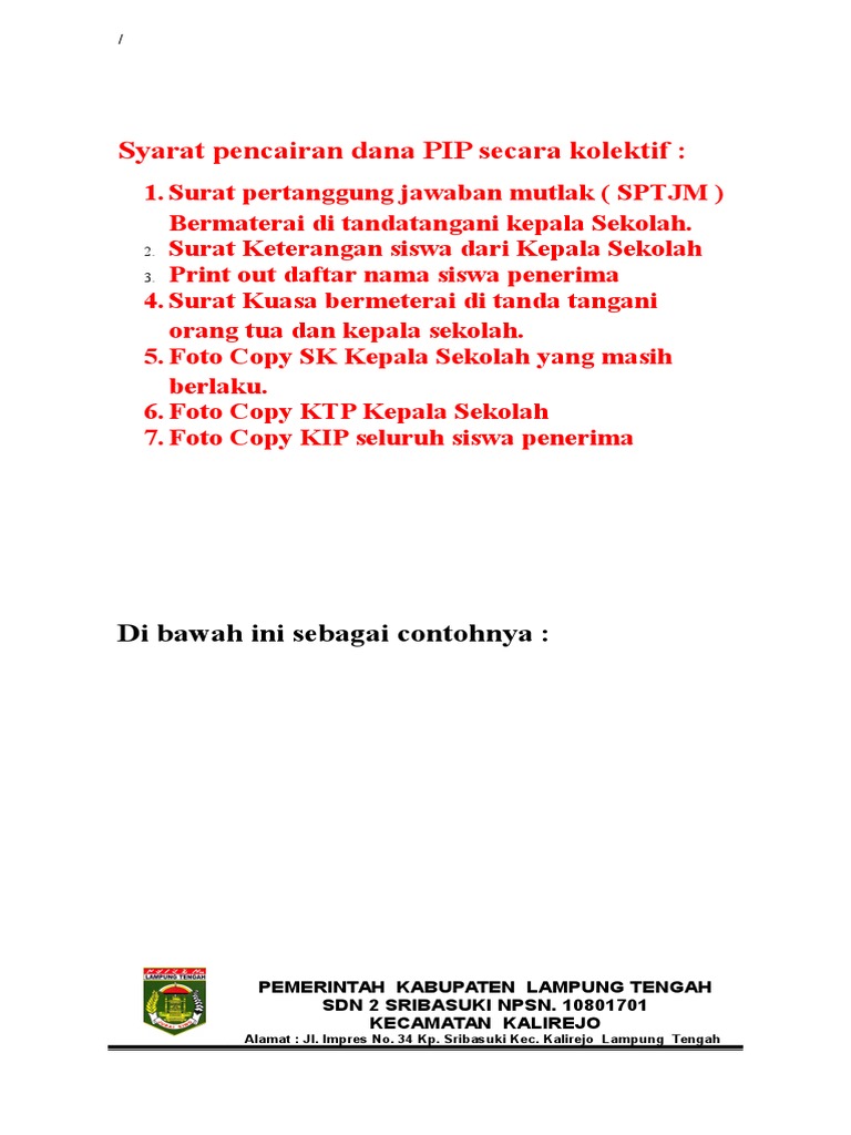  Mudah mudahan isi postingan artikel bsm yang Contoh Surat Kuasa Kolektif Pip