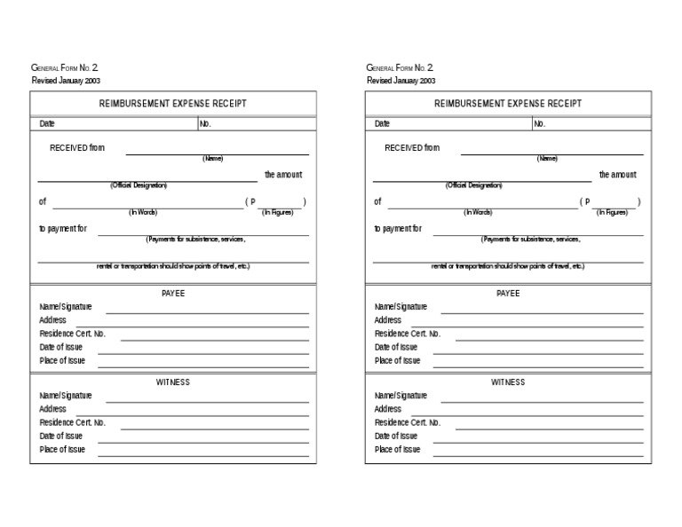 reimbursement expense receipt pdf payments services economics