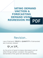 Demand Function and Regression Model