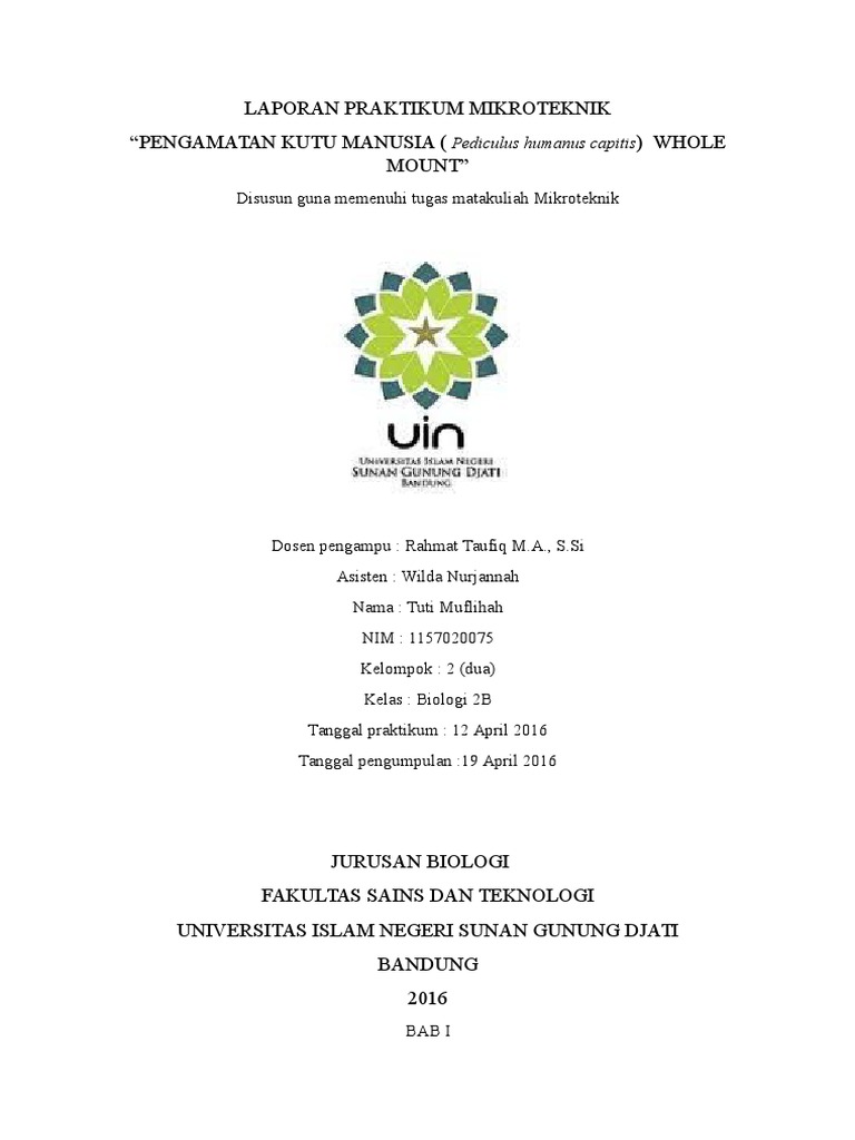 Laporan Praktikum Mikroteknik Kutu Fix Laporan Praktikum Mikroteknik Kutu Fix