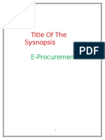 Sysnopsis of E-Procurement