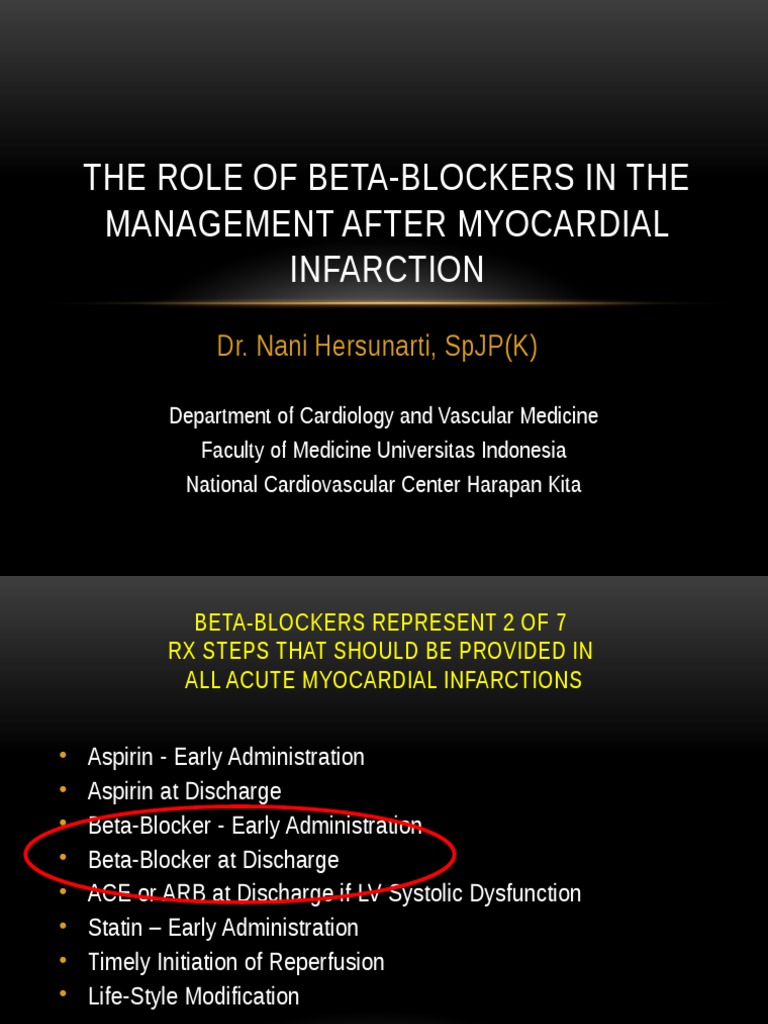 The Role of Betablockers in the Management After MI New Version