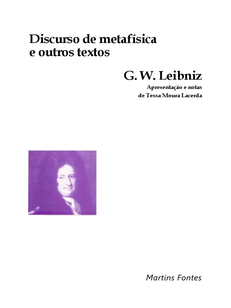 Leibniz Discurso de Metafisica e Outros Textos PDF | PDF | Gottfried  Wilhelm Leibniz | Ensino de Matemática, image size:768x1024