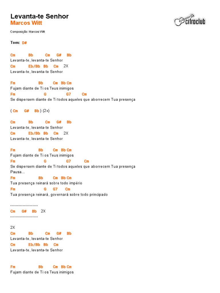 Levanta-te Senhor - Letra e Cifras | PDF | Elementos da música ...