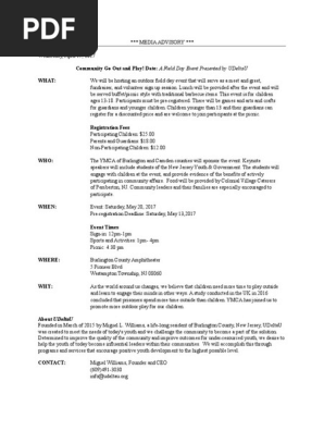 Media Advisory