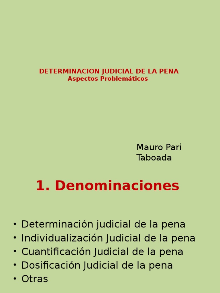 Determinacion Judicial de La Pena 01 Mauro Pari Taboada | PDF ...