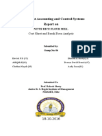 Management Accounting and Control Systems Report On: Cost Sheet and Break Even Analysis