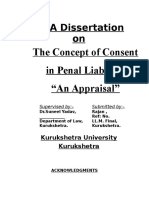 Dissertation On Consent in Penal Liability