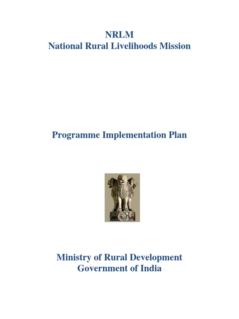 NRLM Programme Implementation Plan | PDF | Rural Poverty | Informal Sector