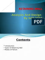 Retaining Wall: Analysis and Design by SAP 2000