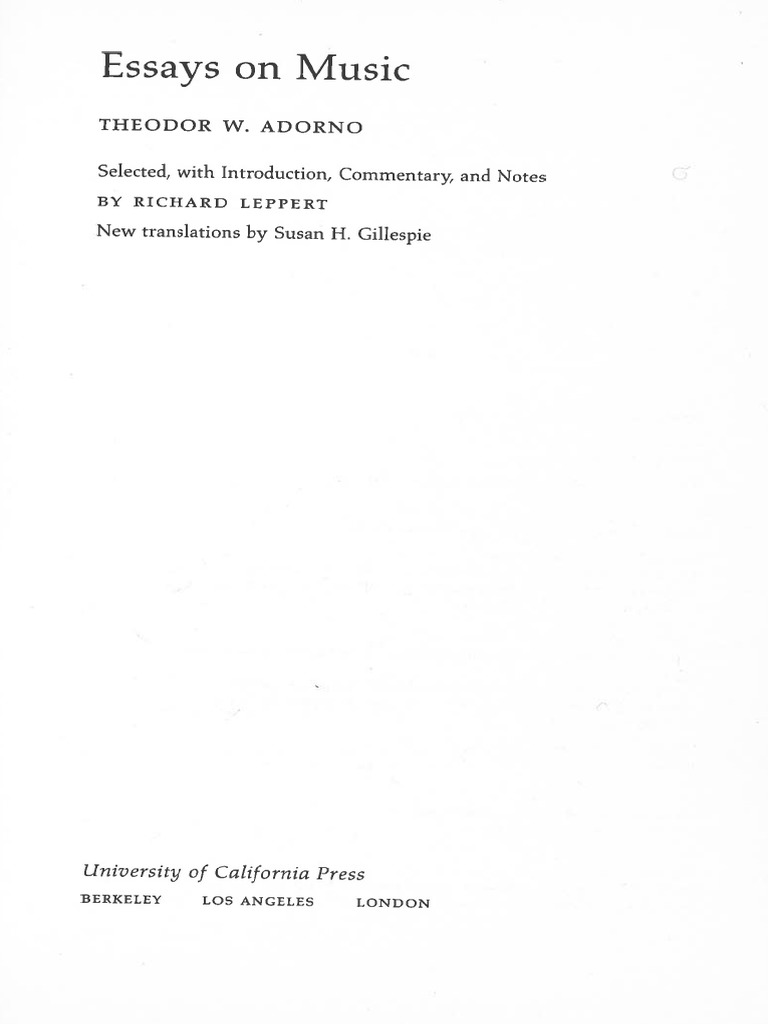 AdornoOn Jazz PDF Download Free PDF Jazz Refrain