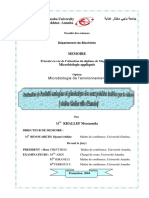 Evalutation de L'activité Mutagène Et Génotoxique Des Eaux Potables Traitées Par Le Chlore (Station de Chaiba) - KHALLEF-Messaouda