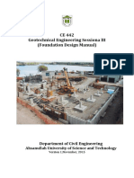 CE 442 Geotechnical Engineering Sessiona lII (Foundation Design Manual)