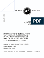 Subsonic Wind-Tunnel Tests F A Trailing-Cone Device For Calibrating Aircraft Static-Pressure, Systems