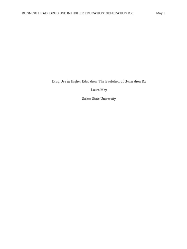 Edu 723 Generation RX 5 6 2017 | PDF | Substance Abuse | Stimulant