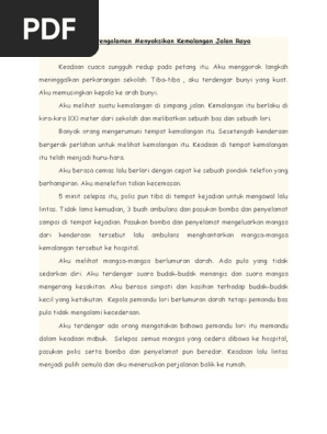 Pengalaman Menyaksikan Kemalangan Jalan Raya Pdf