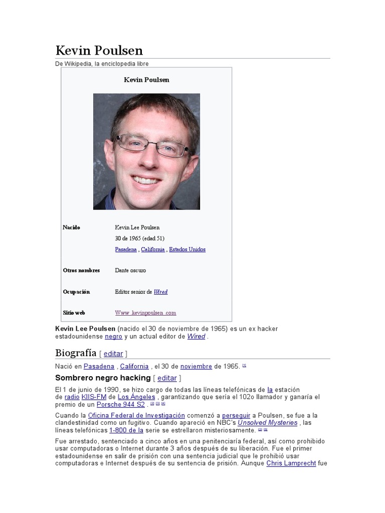 Kevin Poulsen PDF Thriller y crimen Informática y tecnología de