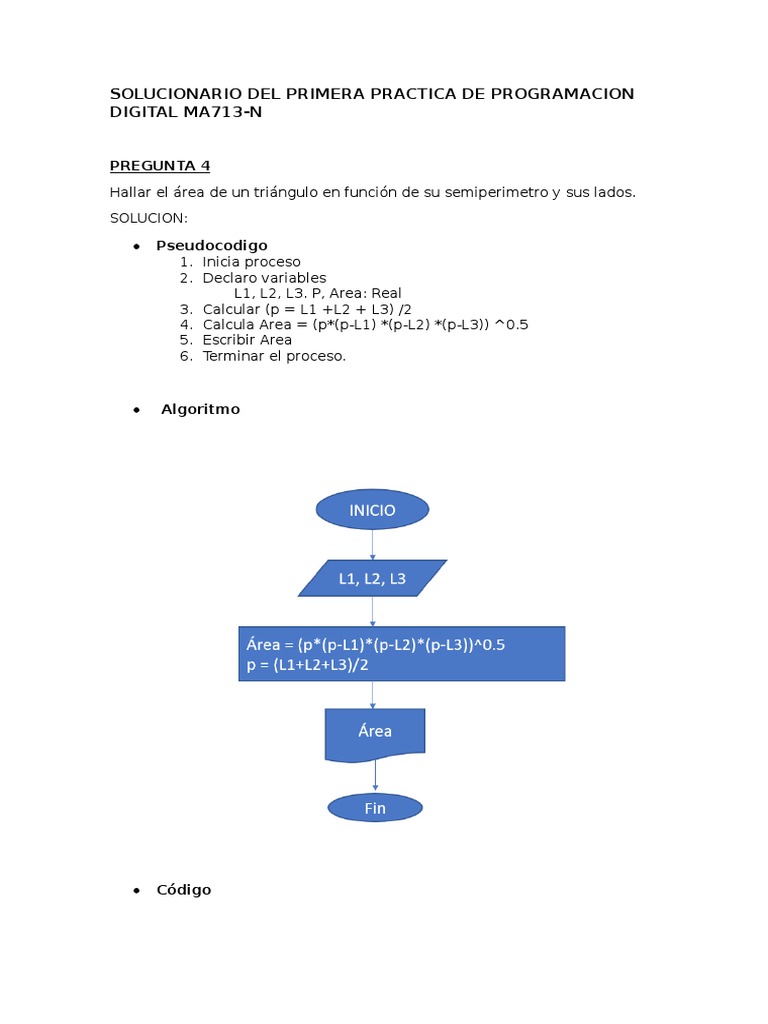 Solucionario Del Primera Practica de Programacion Digital Ma713 | PDF ...