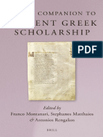 Franco Montanari, Stefanos Matthaios, Antonios Rengakos Brills Companion To Ancient Greek Scholarship PDF